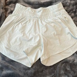 Lululemon track that high rise short, light blue color